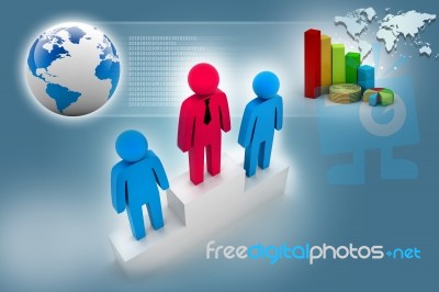 Leader Man And Business Graph Stock Image