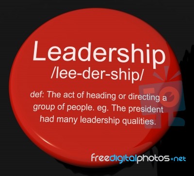 Leadership Definition Button Stock Image