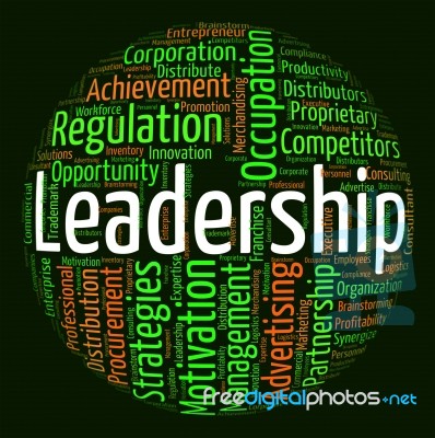 Leadership Word Indicates Control Guidance And Text Stock Image