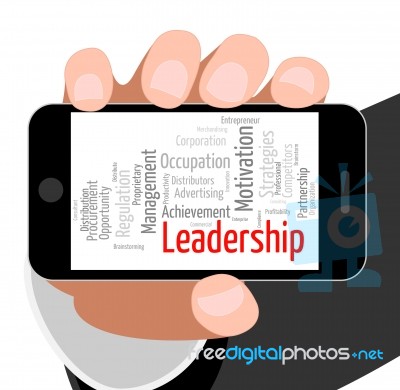 Leadership Word Means Authority Words And Led Stock Image