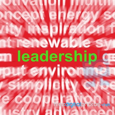 Leadership Word Shows Authority Guide Or Management Stock Image