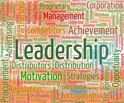 Leadership Word Shows Directing Manage And Management Stock Image