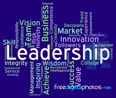 Leadership Words Represents Influence Guidance And Control Stock Image