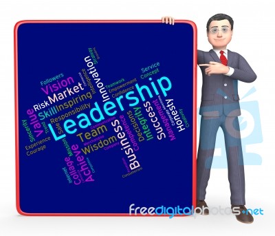 Leadership Words Represents Led Command And Authority Stock Image