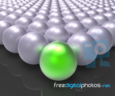 Leading Metallic Ball Showing Leadership Or Winner Stock Image