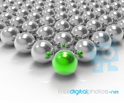 Leading Metallic Ball Showing Leadership Or Winning Stock Image