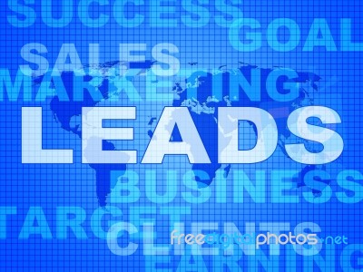 Leads Words Indicates Corporate Consumerism And Sale Stock Image