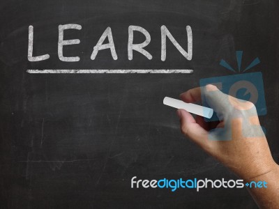 Learn Blackboard Means Student Education And Subjects Stock Image