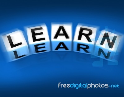 Learn Blocks Displays Education Studying And Learning Stock Image