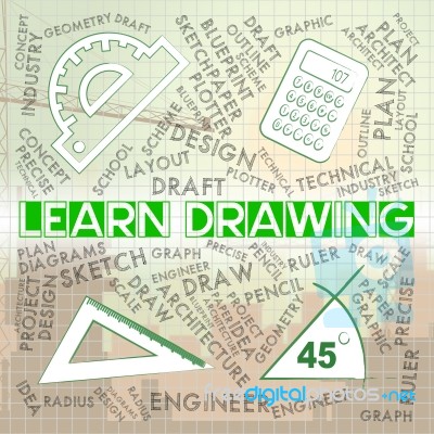 Learn Drawing Shows Training Study And Schooling Stock Image