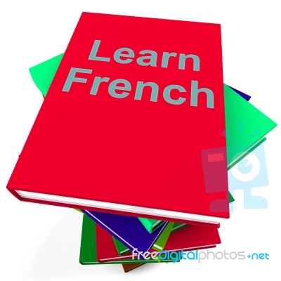 Learn French Stacked Books Stock Image