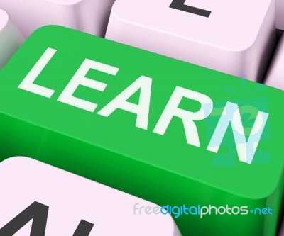 Learn Key Shows Online Learning Or Studying Stock Image