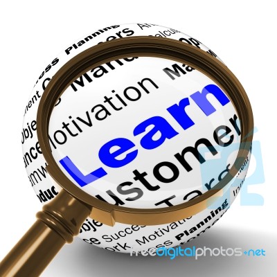 Learn Magnifier Definition Shows School Education And Teaching Stock Image