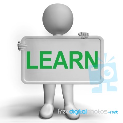 Learn Sign Showing Education Training Or Learning Stock Image