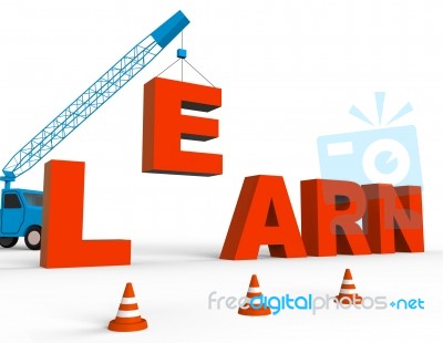 Learn Word Represents School Study 3d Rendering Stock Image