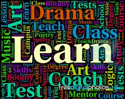 Learn Word Shows Learned Educated And Schooling Stock Image