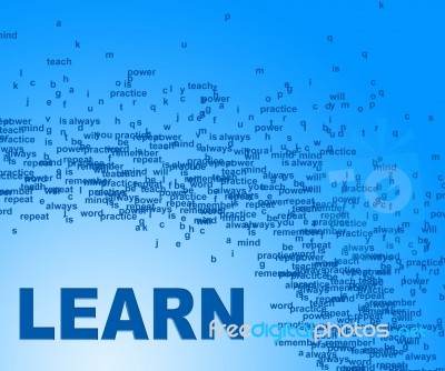 Learn Words Means Educated Tutoring And Schooling Stock Image