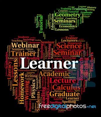 Learner Word Shows Study Studying And Education Stock Image