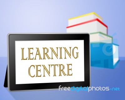 Learning Centre Indicates Educate Knowledge And Computer Stock Image