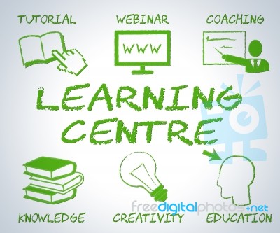 Learning Centre Represents Websites Searching And Study Stock Image