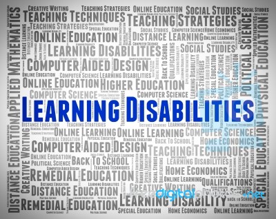 Learning Disabilities Words Means Special Education And Developm… Stock Image