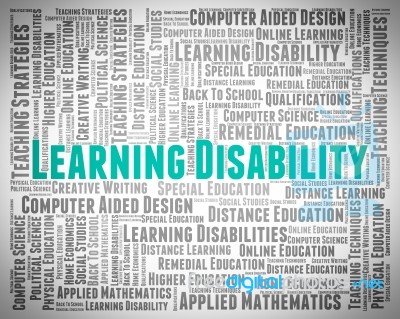 Learning Disability Words Indicates Special Needs And Text Stock Image