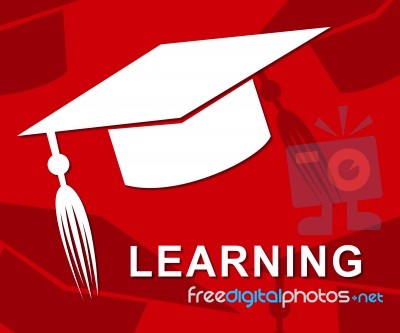 Learning Mortarboard Represents Hat Training And Academic Stock Image