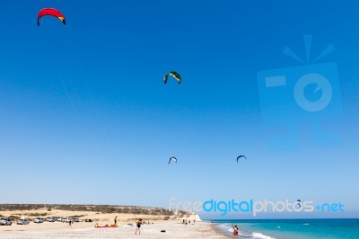 Learning To Kite Surf In Avidmou Cyprus Stock Photo