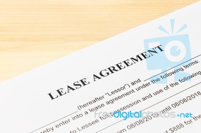 Lease Agreement Contract Document Stock Photo