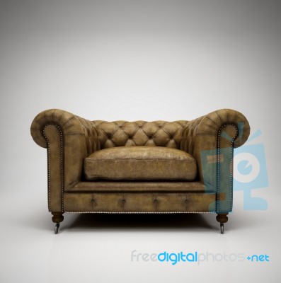 Leather Armchair, 3d Rendering Stock Image