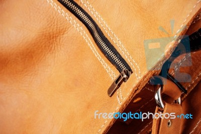 Leather Bag Of Details Stock Photo