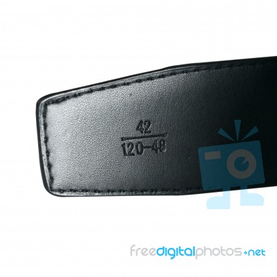 Leather Belt Size Label Stock Photo