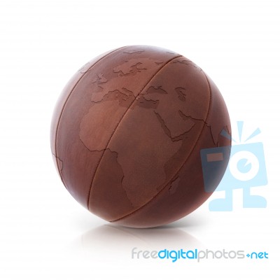 Leather Globe 3d Illustration Europe And Africa Map Stock Photo