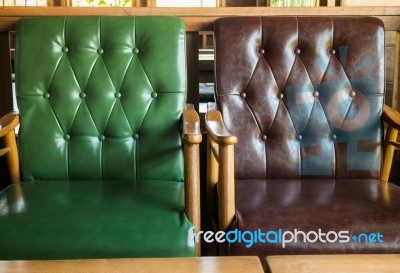 Leather Sofa In Living Room Stock Photo