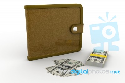 Leather Wallet, Dollar Usa Stock Image