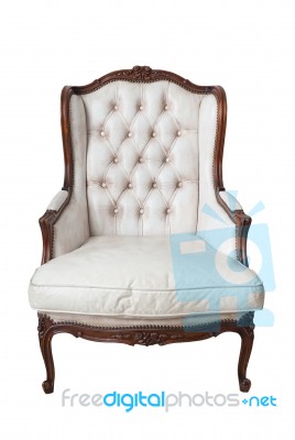 Leather White Chair Stock Photo