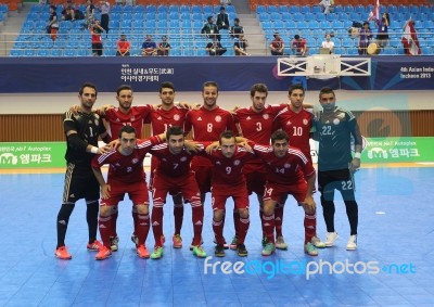 Lebanon Futsal Team Stock Photo