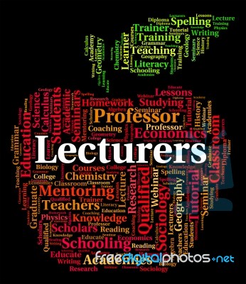 Lecturers Word Shows Speeches Address And Words Stock Image