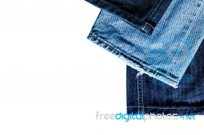 Leg Jeans On White Background Stock Photo