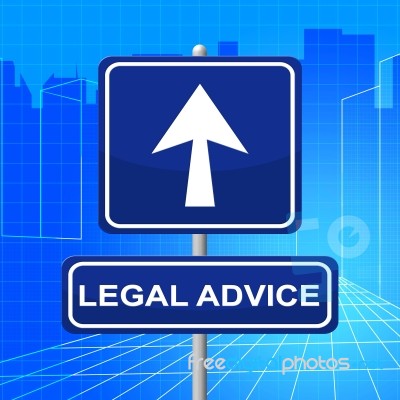 Legal Advice Means Pointing Sign And Legally Stock Image