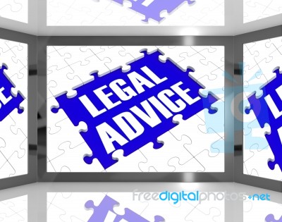 Legal Advice On Screen Showing Legal Consultation Stock Image