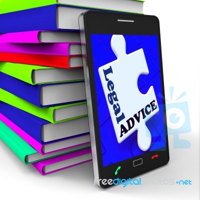 Legal Advice Smartphone Means Lawyer Assistance Internet Stock Image