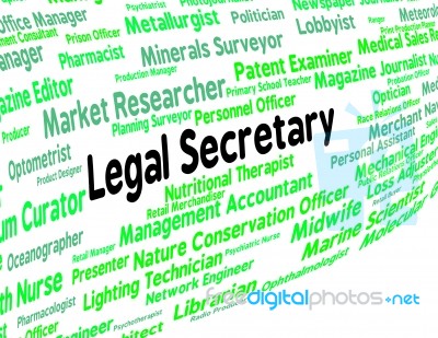 Legal Secretary Represents Clerical Assistant And Pa Stock Image