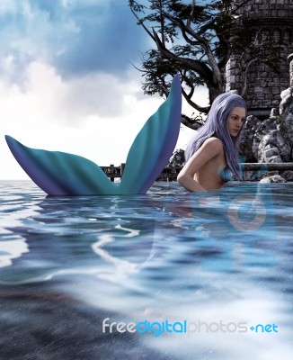 Legend Of A Mermaid,a Fairy Tale Story Stock Image