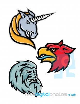 Legendary Creatures Sport Mascot Collection Stock Image