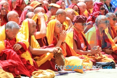 Leh, India-august 5, 2012 - His Holiness The 14th Dalai Lama Stock Photo