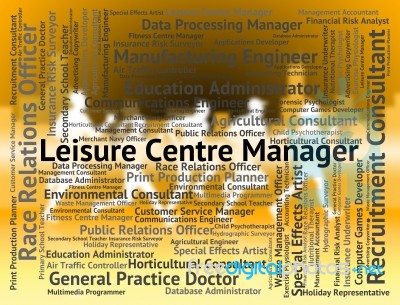 Leisure Centre Manager Represents Physical Activity And Career Stock Image