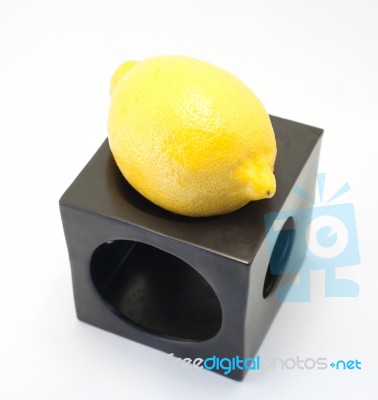 Lemon Isolate On White Background Stock Photo