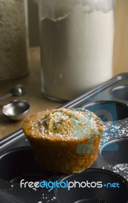 Lemon Poppy Seed Muffin Stock Photo