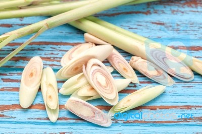 Lemongrass Slice Aromatic  Fresh Fragrant  Tom Yam Ingredient Stock Photo